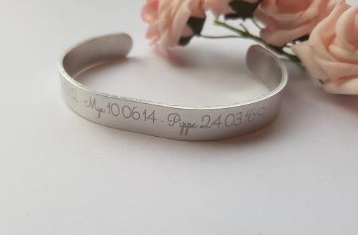 Aluminium Cuff Bracelet Personalised with your message - perfect gift