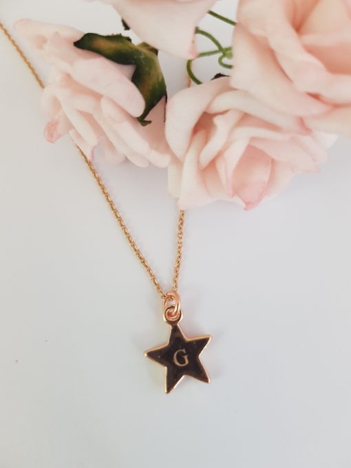 Rose gold star necklace
