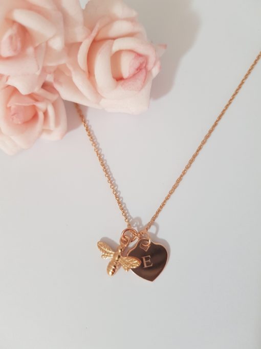 rose gold bee necklace