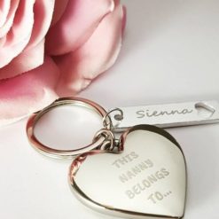 This nanny belongs to keyring in silver - square
