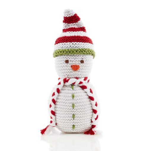 Knitted snowman rattle