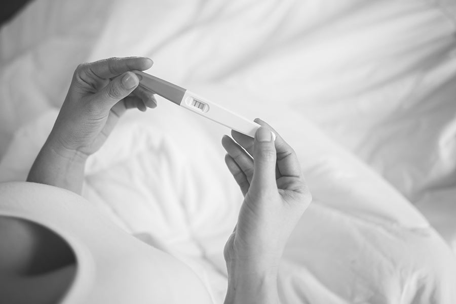 Woman Holding A Pregnancy Test