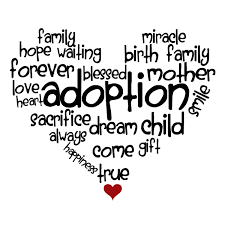 heart shape of words related to adoption